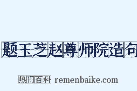 题玉芝赵尊师院造句是什么意思的图片